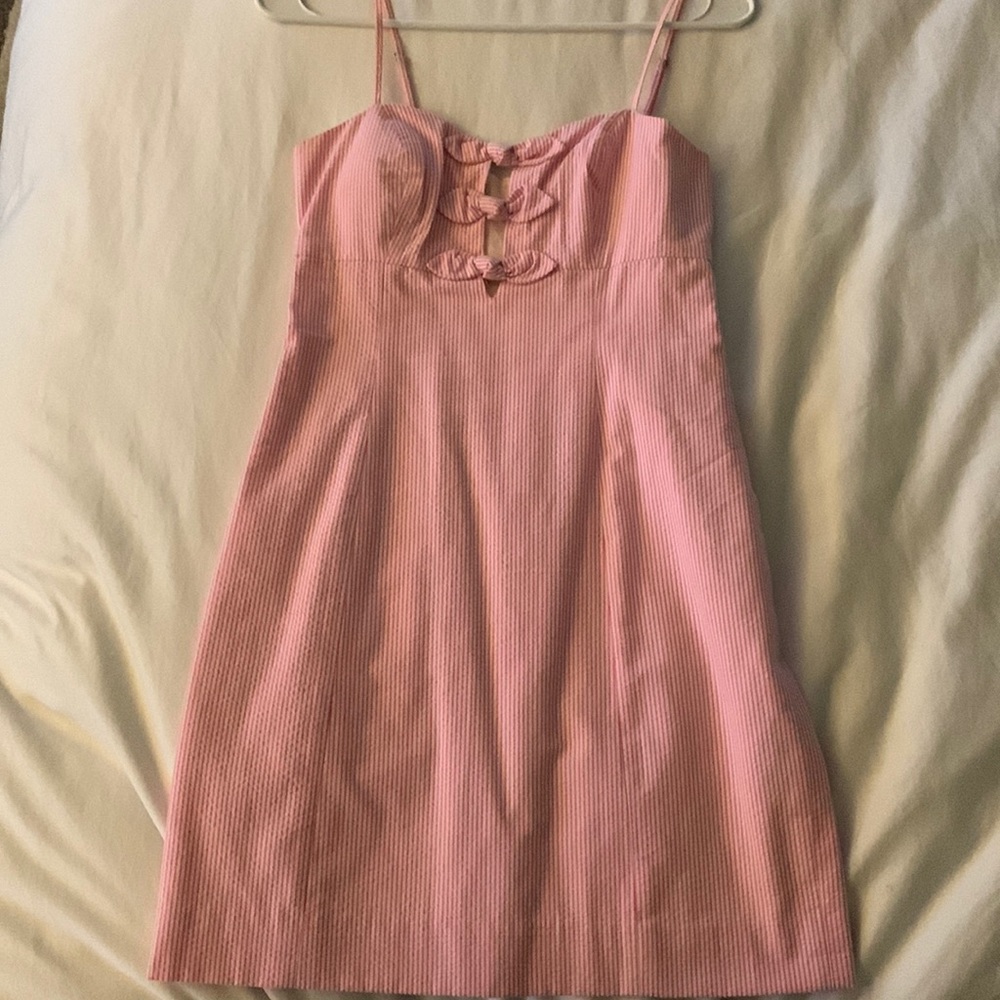 Lily Pulitzer pink and white seersucker Dress